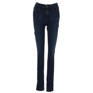 Agolde Dark Rinse Whisker Wash Mid rise Skinny Straight Leg Denim Jeans